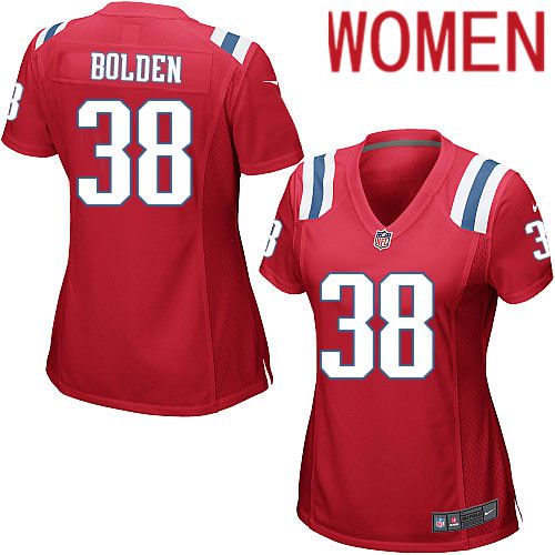 Women New England Patriots #38 Brandon Bolden Nike Red Alternate Game NFL Jersey